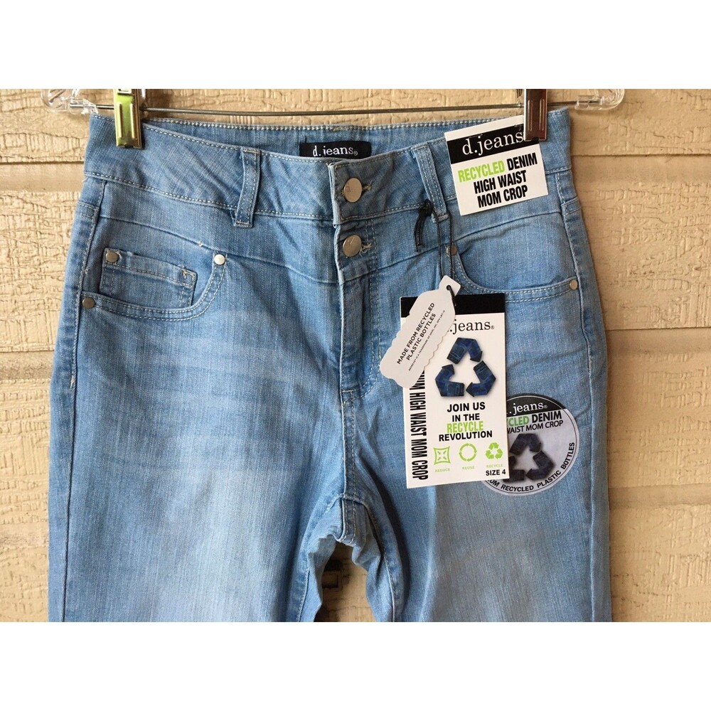 D. Jeans womens High Waist Mom Crop Jeans size 4 Light Jill 27" inseam uncuffed - Picture 3 of 7